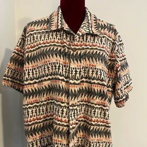 Large Patagonia organic cotton button down shirt